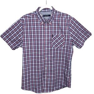 Ben Sherman The House Gingham Short Sleeve Button Down Shirt Medium